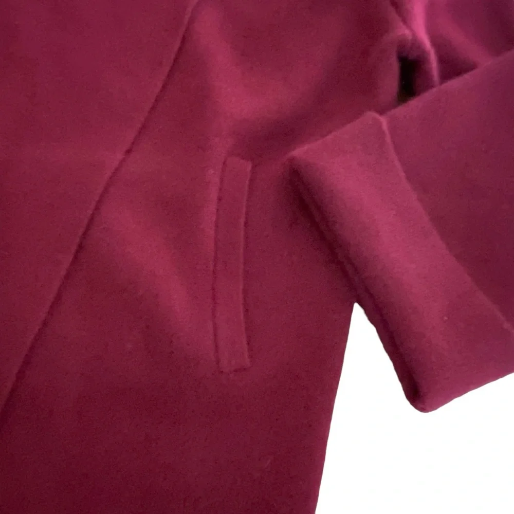 Cashmere Sweater Wrap Adrienne Vittadini Burgundy 2-Ply 100% Cashmere E - Picture 4 of 5